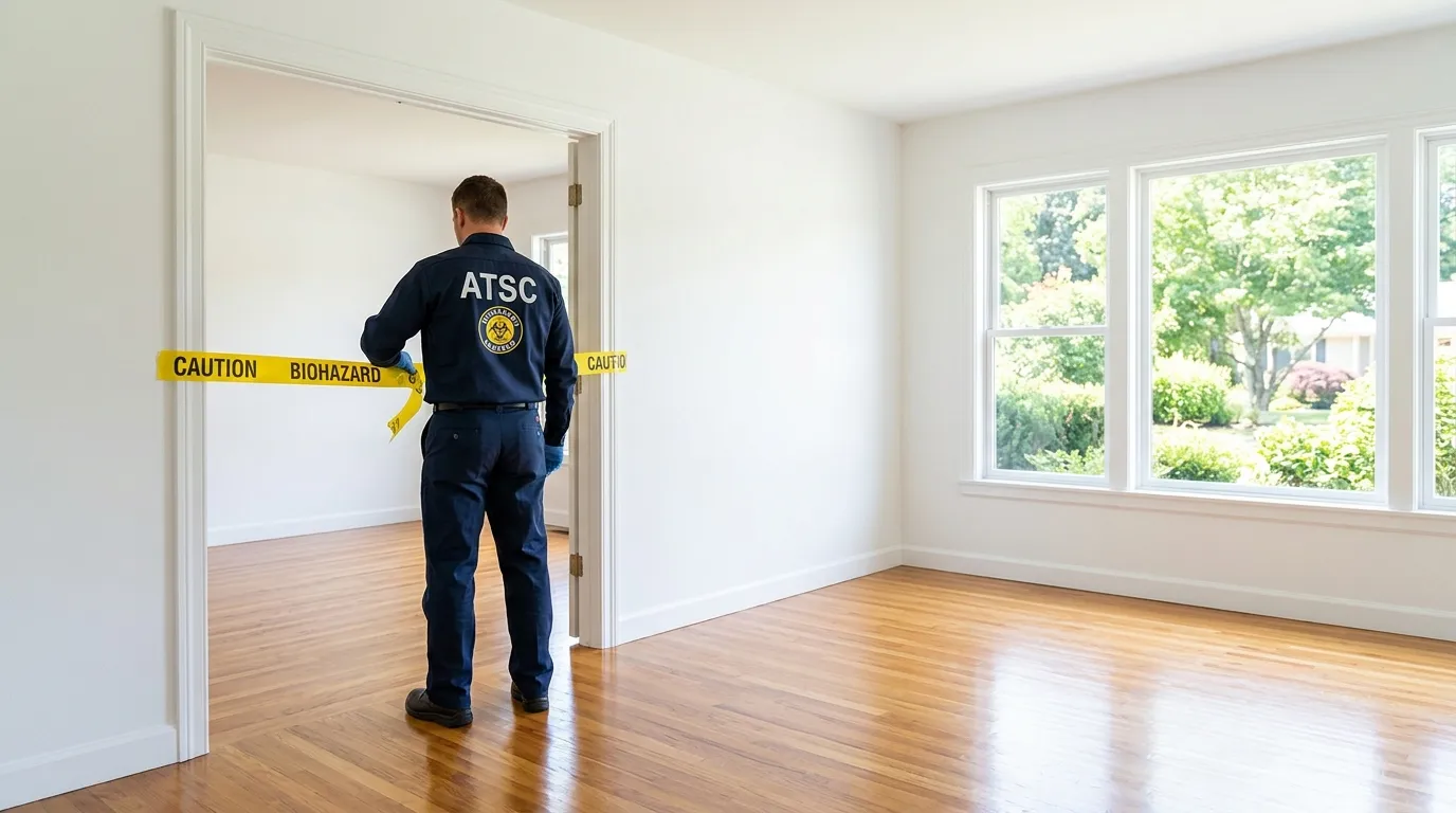 Certified biohazard cleanup crew performing Trauma Scene Cleanup in Sausalito